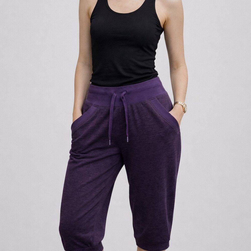 Athleta Purple Crop Sweatpants High Rise Athletic Size XS Yoga Active Sporty
